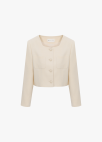 [시즌오프]스퀘어넥 크랍 트위드 자켓_LIGHT BEIGE_14
