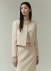 [시즌오프]스퀘어넥 크랍 트위드 자켓_LIGHT BEIGE_5