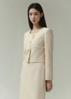[시즌오프]스퀘어넥 크랍 트위드 자켓_LIGHT BEIGE_9