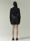 [Exclusive]페이크레더 랩디자인 숏팬츠_BLACK_7
