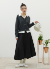 [Exclusive]벌룬 롱 스커트_BLACK_5