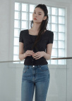 [Exclusive]슬림 부츠컷 데님 팬츠_BLUE_6