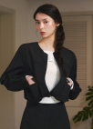[Exclusive]라운드넥 나일론 점퍼_BLACK_7