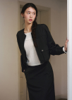 [Exclusive]라운드넥 나일론 점퍼_BLACK_5