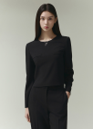 [시즌오프]라운드넥 포멀 블라우스_BLACK_5