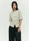 [시즌오프]스트링 디테일 져지 티셔츠_LIGHT KHAKI_4
