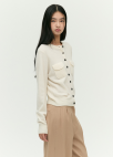 [EXCLUSIVE]라운드넥 버튼 가디건_IVORY_8