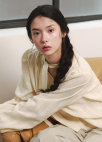 [Exclusive]브이넥 타이 블라우스_LIGHT YELLOW_9