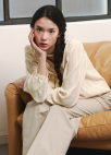 [Exclusive]브이넥 타이 블라우스_LIGHT YELLOW_10
