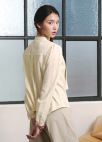 [Exclusive]브이넥 타이 블라우스_LIGHT YELLOW_15