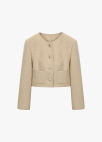 [Exclusive]라운드넥 크롭 자켓_LIGHT BEIGE_9