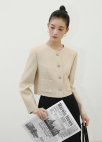 [Exclusive]라운드넥 크롭 자켓_LIGHT BEIGE_5