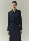 [시즌오프]카라넥 크롭 자켓_DARK NAVY_8