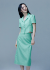 [시즌오프]하프 슬리브 트위드 자켓_GREEN_8