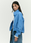 [EXCLUSIVE] 하이넥 스트링 크롭 점퍼_BLUE_5