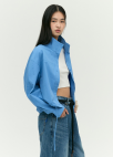 [EXCLUSIVE] 하이넥 스트링 크롭 점퍼_BLUE_6