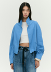 [EXCLUSIVE] 하이넥 스트링 크롭 점퍼_BLUE_4
