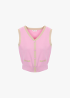 [시즌오프]컬러 배색 니트 베스트_PINK_5