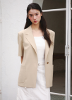 [Exclusive]벨티드 하프 슬리브 자켓_BEIGE_9