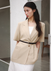 [Exclusive]벨티드 하프 슬리브 자켓_BEIGE_6