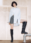 [EXCLUSIVE] 랩 스커트형 하프팬츠_DARK GREY_6