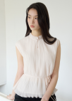 [시즌오프]플리츠 벨티드 블라우스_LIGHT PINK_4