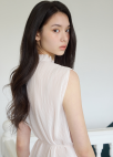 [시즌오프]플리츠 벨티드 블라우스_LIGHT PINK_7