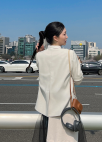 [시즌오프]볼륨 슬리브 노카라 자켓_LIGHT BEIGE_9