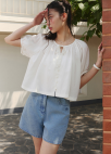 [Exclusive]자수 데님 숏팬츠_BLUE_8