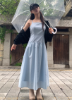 [시즌오프][잇미샤몰단독]스트랩 포인트 시어서커 원피스_SKY BLUE_4