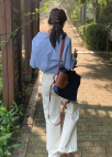 [잇미샤몰단독]오프숄더형 카라 블라우스_BLUE_12