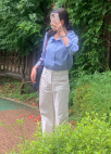 [잇미샤몰단독]오프숄더형 카라 블라우스_BLUE_11