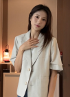 [Exclusive]하프슬리브 크롭 자켓_BEIGE_10