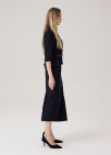 클래식 슬릿 미디 스커트_DARK NAVY_8