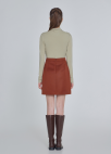 볼륨 미니 스커트_BROWN_7