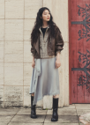 돌먼 슬리브 스트링 후드 점퍼_BEIGE_6