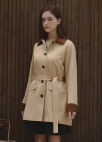 [Exclusive]코듀로이 배색 하프 트렌치_BEIGE_7