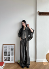 [프리오픈]프린트 워싱 컬러 데님 자켓_DARK GREY_16