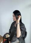 [프리오픈]프린트 워싱 컬러 데님 자켓_DARK GREY_18