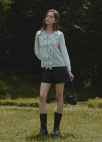 [Exclusive]프론트 러플 블라우스_MINT_9
