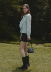 [Exclusive]프론트 러플 블라우스_MINT_11