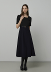 텍스처 블록 자켓 세트 원피스_DARK NAVY_9