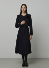 텍스처 블록 자켓 세트 원피스_DARK NAVY_6