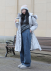 사이드 턱 데님 팬츠_BLUE_11