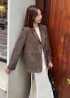 페이크 스웨이드 테일러드 자켓_KHAKI_9