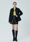 [Exclusive]리브드 모크넥 슬림핏 니트탑_OLIVE_9