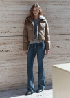 [Exclusive]양털 카라 숏 구스다운 점퍼_BROWN_6