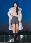 폭스 후드 트리밍 구스다운 롱 패딩_LIGHT GREY_6