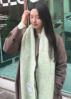 민트 멜란지 프린지 머플러_LIGHT GREEN_5