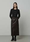 H라인 레더 스커트_BROWN_5